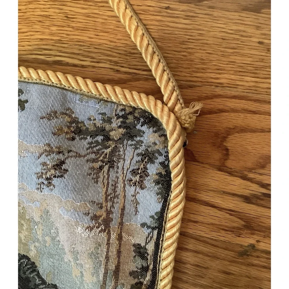 Vintage Tapestry Wall Hanging English Colonial Romantic Tapestry Cottage 19x19